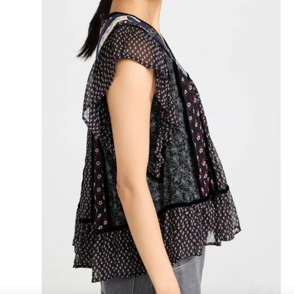 Sea New York Alani Print Flutter Sleeve Top – Size Small - Picture 3 of 16